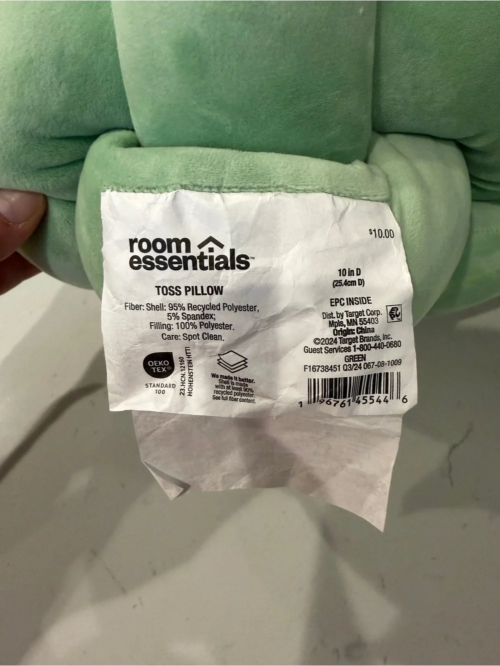 Plush Knot Pillow Pair in Mint Green NWT